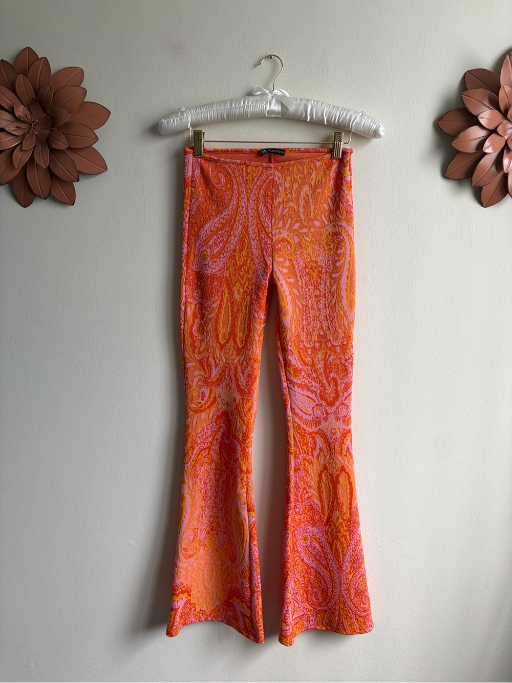 Zara Euro Summer Paisley Flare Pants
